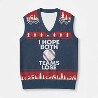 Funny Baseball Meme V-Neck Knit Sweater Vest I Just Hope Both Teams Lost