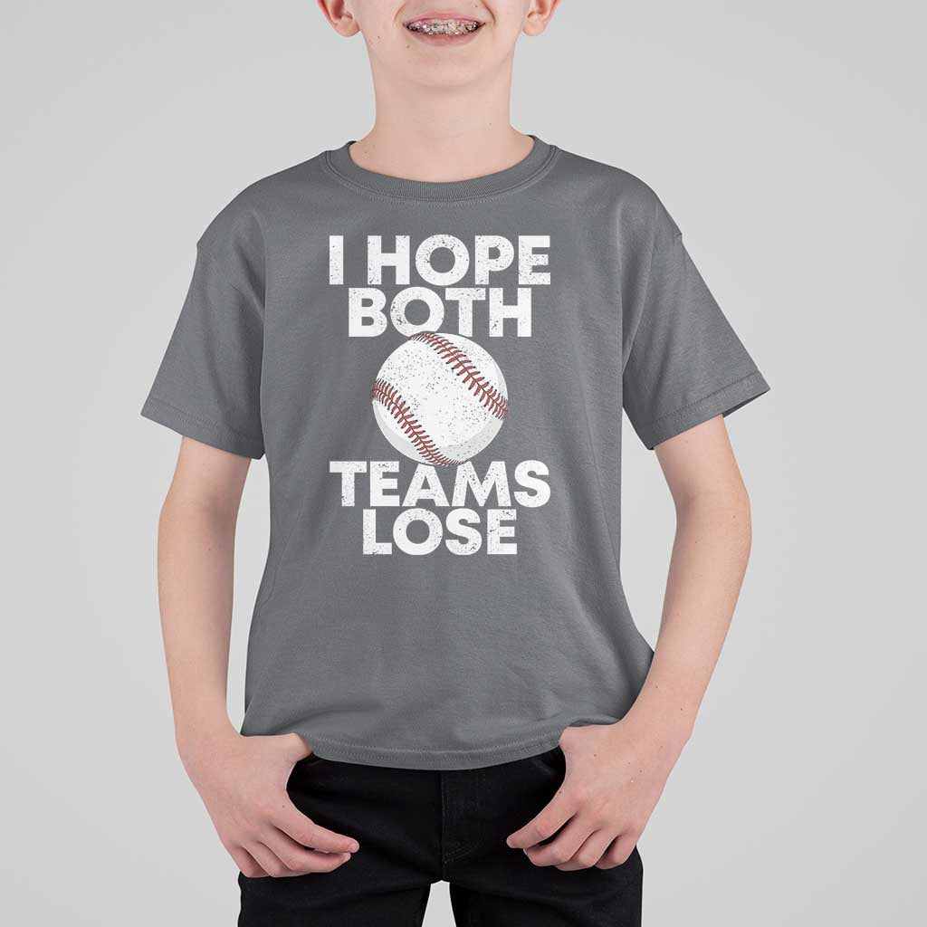 Funny Baseball Meme T Shirt For Kid I Just Hope Both Teams Lost