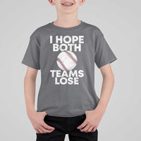 Funny Baseball Meme T Shirt For Kid I Just Hope Both Teams Lost