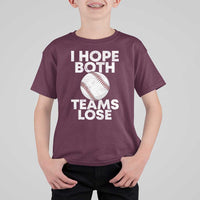 Funny Baseball Meme T Shirt For Kid I Just Hope Both Teams Lost