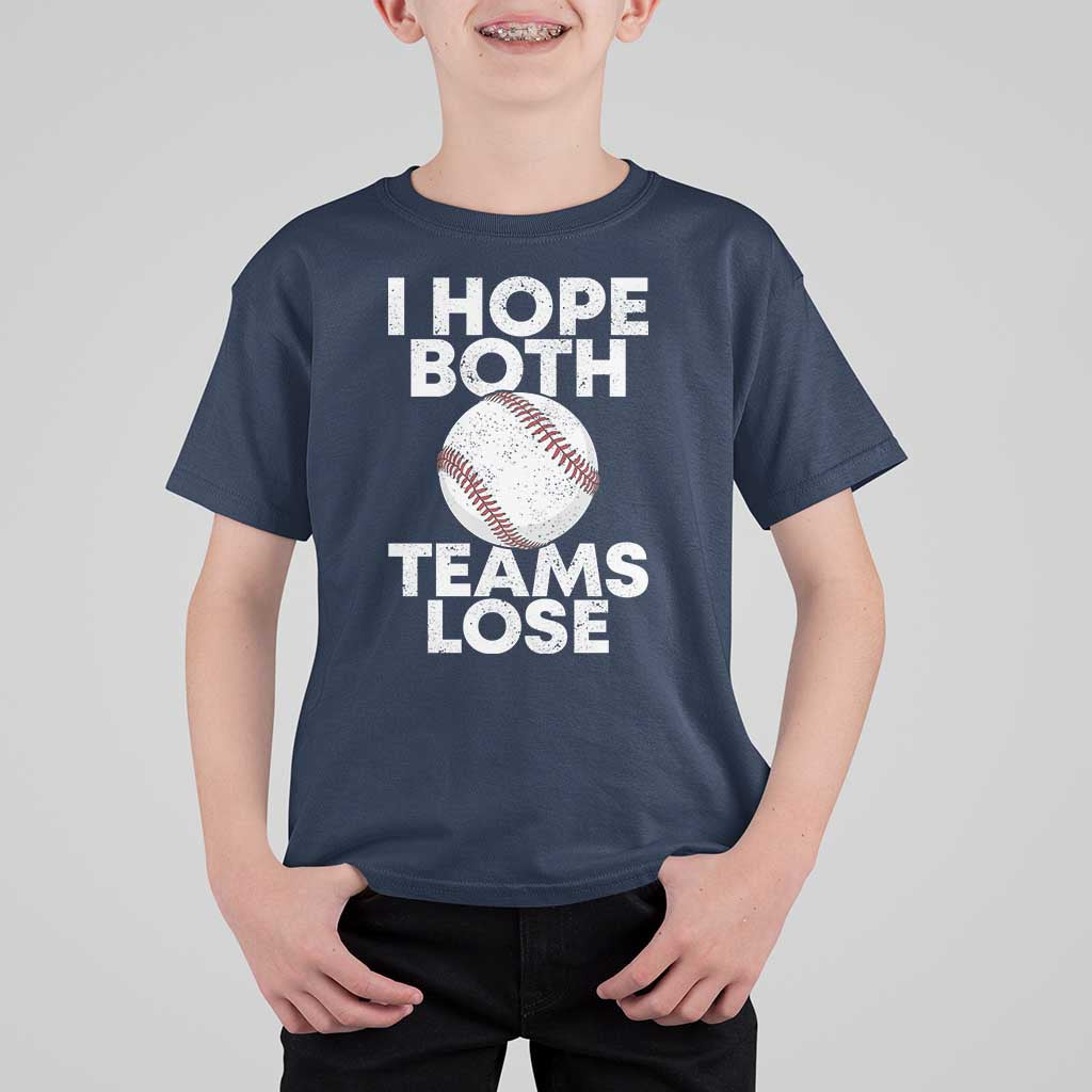 Funny Baseball Meme T Shirt For Kid I Just Hope Both Teams Lost