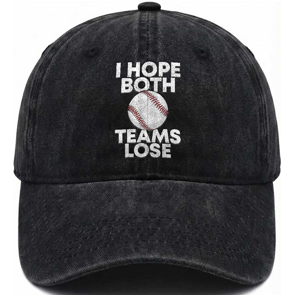 Funny Baseball Meme Washed Cotton Baseball Cap I Just Hope Both Teams Lost