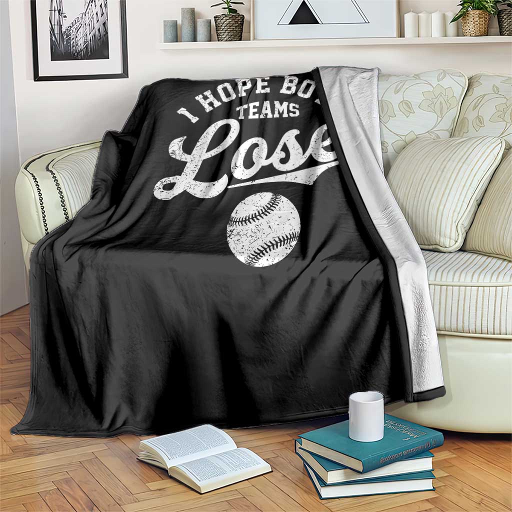 Baseball Meme Throw Blanket Retro I Just Hope Both Teams Lost Funny Sayings