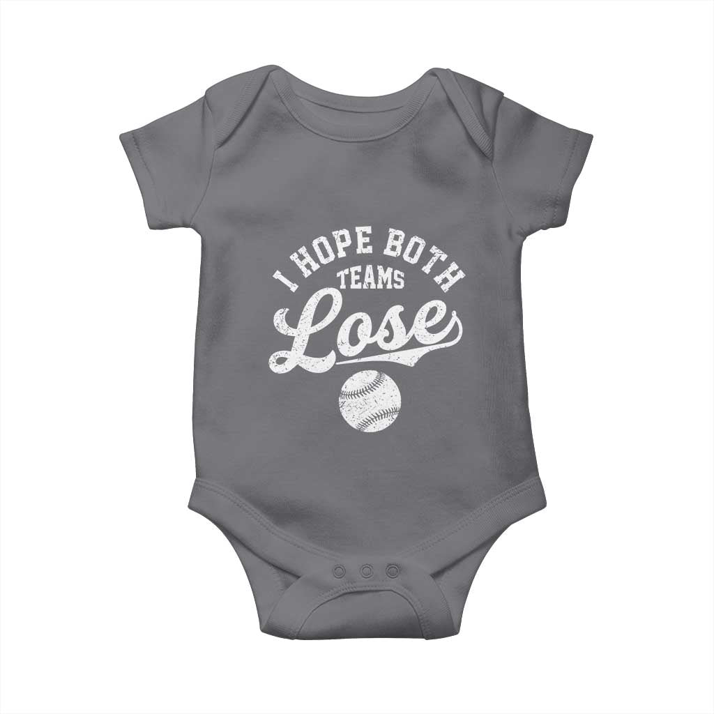 Baseball Meme Baby Onesie Retro I Just Hope Both Teams Lost Funny Sayings