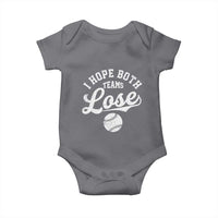 Baseball Meme Baby Onesie Retro I Just Hope Both Teams Lost Funny Sayings