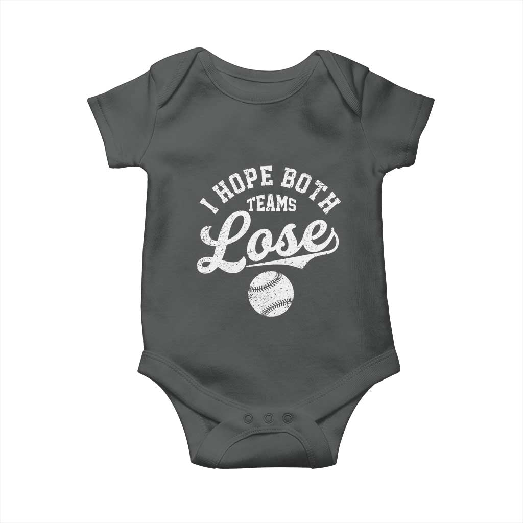 Baseball Meme Baby Onesie Retro I Just Hope Both Teams Lost Funny Sayings