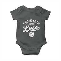 Baseball Meme Baby Onesie Retro I Just Hope Both Teams Lost Funny Sayings