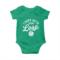 Baseball Meme Baby Onesie Retro I Just Hope Both Teams Lost Funny Sayings