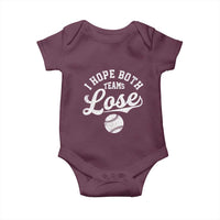 Baseball Meme Baby Onesie Retro I Just Hope Both Teams Lost Funny Sayings