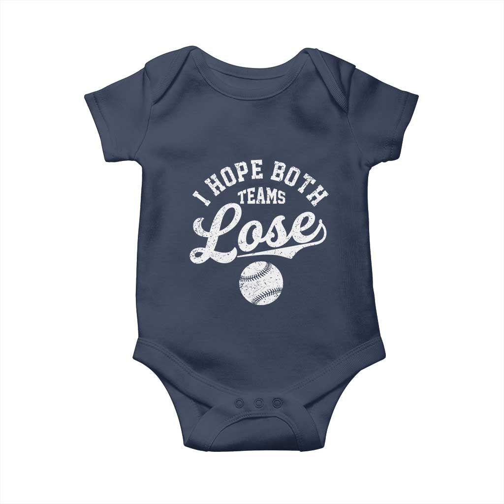 Baseball Meme Baby Onesie Retro I Just Hope Both Teams Lost Funny Sayings