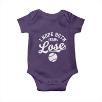 Baseball Meme Baby Onesie Retro I Just Hope Both Teams Lost Funny Sayings