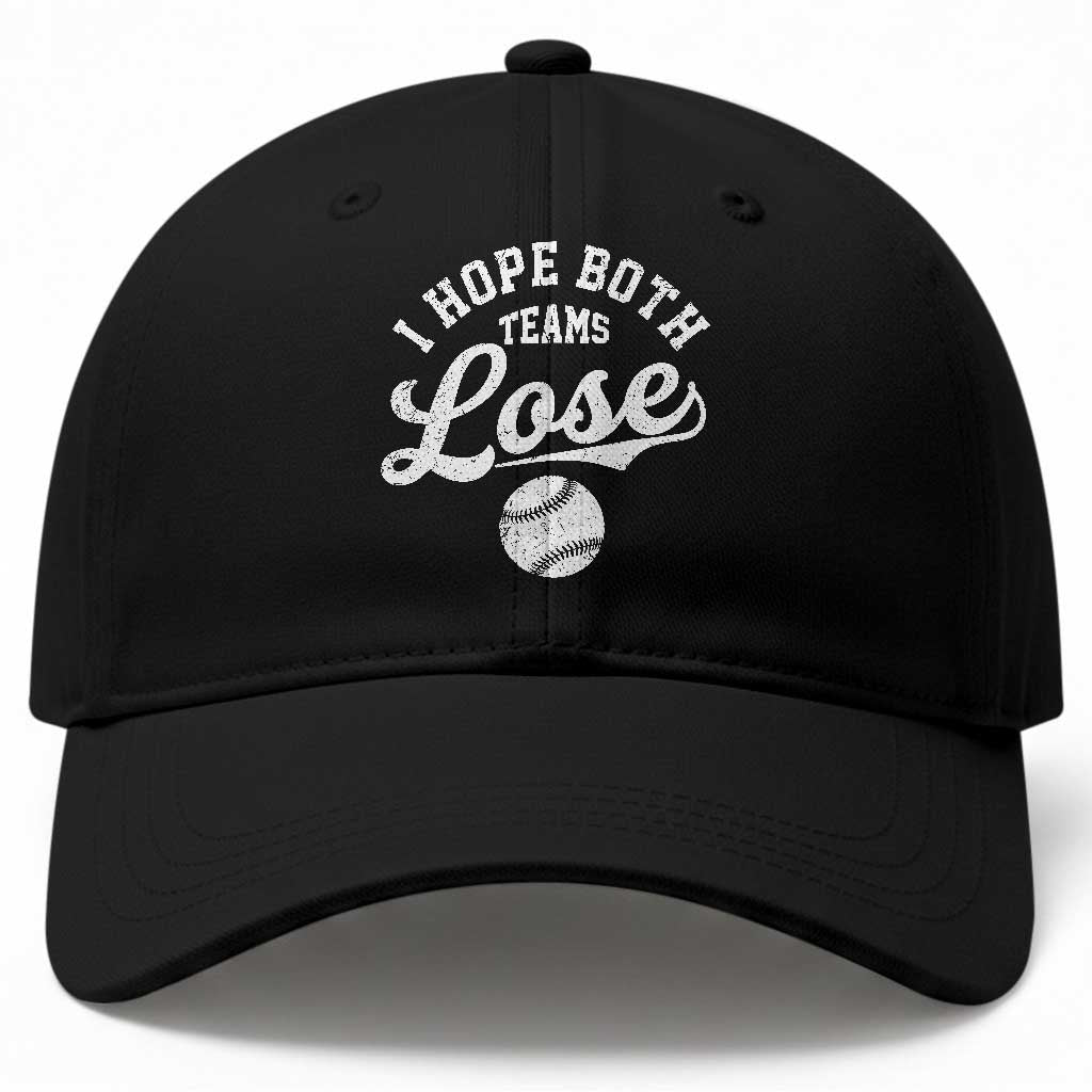Baseball Meme Baseball Cap Retro I Just Hope Both Teams Lost Funny Sayings