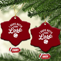 Baseball Meme Ceramic Ornament Retro I Just Hope Both Teams Lost Funny Sayings