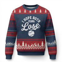 Baseball Meme Ugly Christmas Sweater Retro I Just Hope Both Teams Lost Funny Sayings
