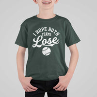 Baseball Meme T Shirt For Kid Retro I Just Hope Both Teams Lost Funny Sayings