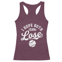 Baseball Meme Racerback Tank Top Retro I Just Hope Both Teams Lost Funny Sayings