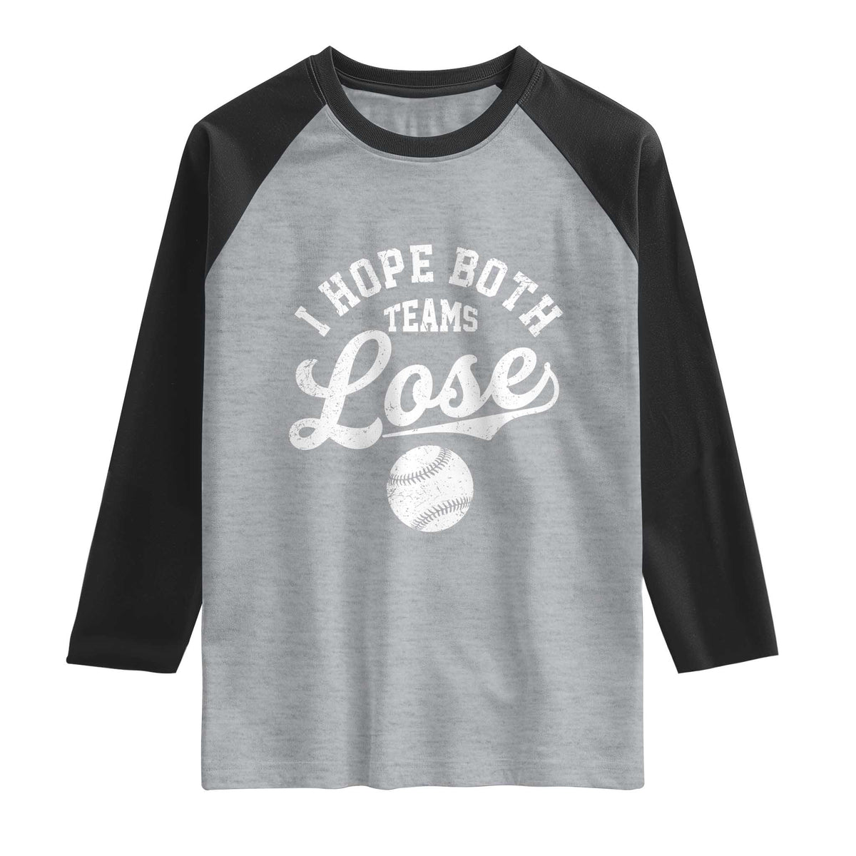 Baseball Meme Raglan Shirt Retro I Just Hope Both Teams Lost Funny Sayings