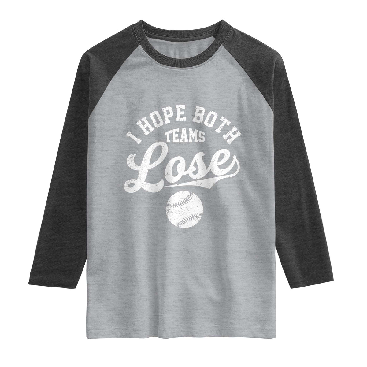 Baseball Meme Raglan Shirt Retro I Just Hope Both Teams Lost Funny Sayings
