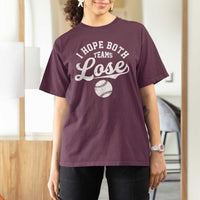 Baseball Meme T Shirt For Women Retro I Just Hope Both Teams Lost Funny Sayings