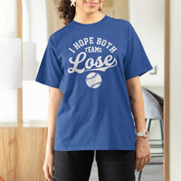 Baseball Meme T Shirt For Women Retro I Just Hope Both Teams Lost Funny Sayings