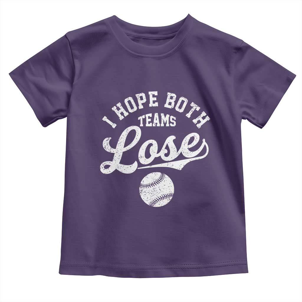 Baseball Meme Toddler T Shirt Retro I Just Hope Both Teams Lost Funny Sayings