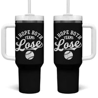 Baseball Meme Tumbler With Handle Retro I Just Hope Both Teams Lost Funny Sayings