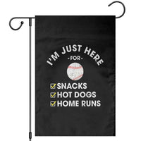 Funny Baseball Food Fans Garden Flag Im Just Here for The Snacks Hot Dog