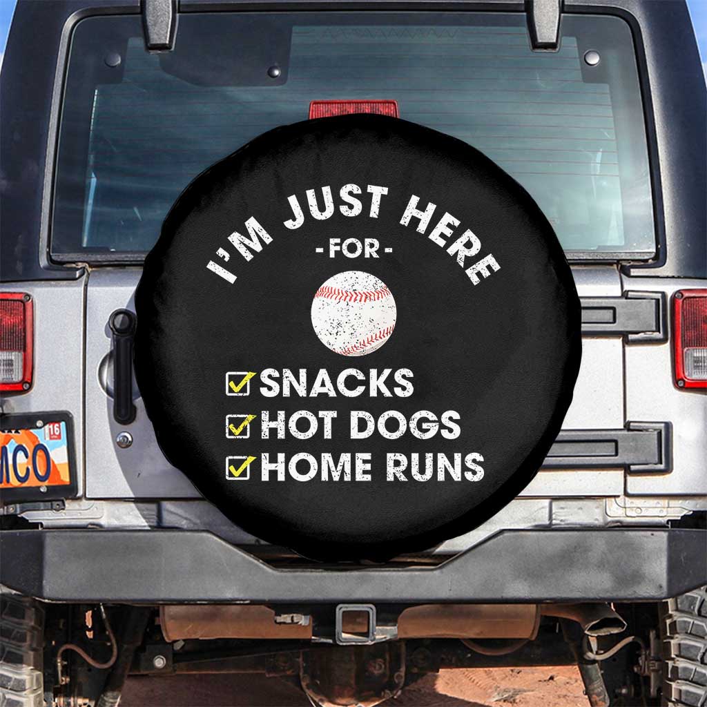 Funny Baseball Food Fans Spare Tire Cover Im Just Here for The Snacks Hot Dog