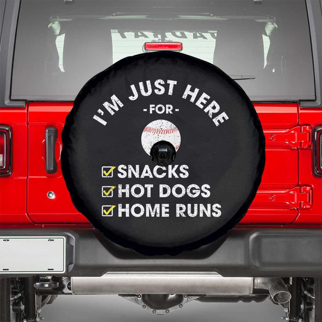 Funny Baseball Food Fans Spare Tire Cover Im Just Here for The Snacks Hot Dog