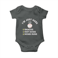 Funny Baseball Food Fans Baby Onesie Im Just Here for The Snacks Hot Dog