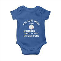 Funny Baseball Food Fans Baby Onesie Im Just Here for The Snacks Hot Dog