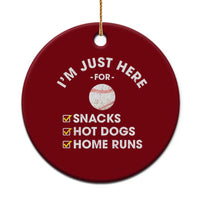 Funny Baseball Food Fans Ceramic Ornament Im Just Here for The Snacks Hot Dog