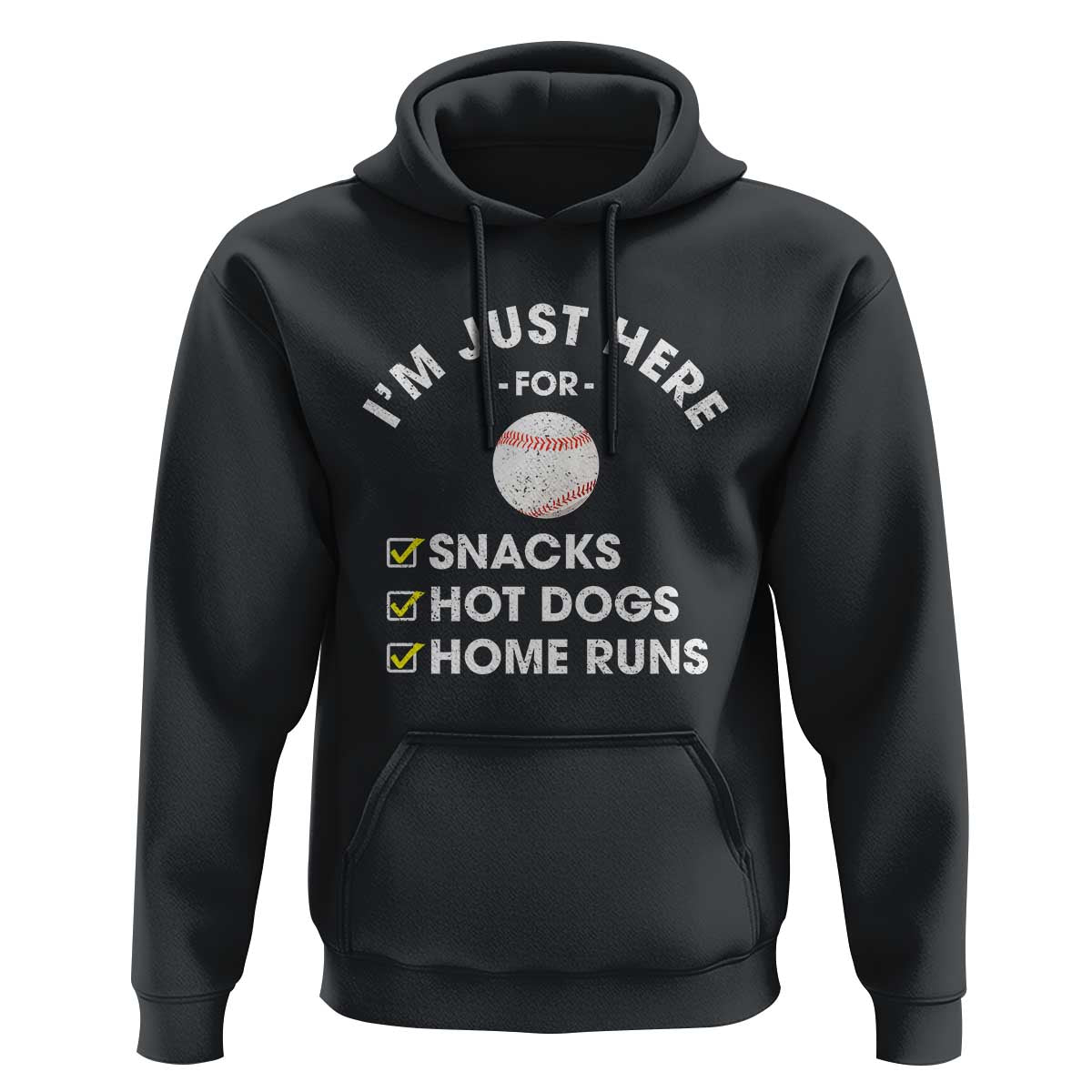 Funny Baseball Food Fans Hoodie Im Just Here for The Snacks Hot Dog