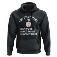 Funny Baseball Food Fans Hoodie Im Just Here for The Snacks Hot Dog