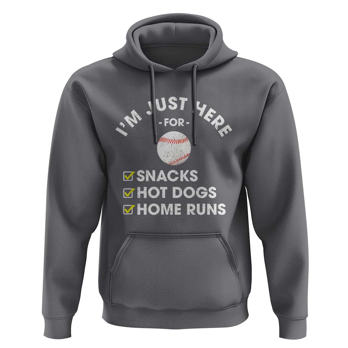 Funny Baseball Food Fans Hoodie Im Just Here for The Snacks Hot Dog