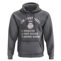 Funny Baseball Food Fans Hoodie Im Just Here for The Snacks Hot Dog