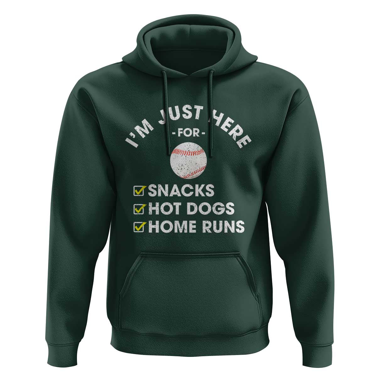 Funny Baseball Food Fans Hoodie Im Just Here for The Snacks Hot Dog