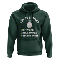 Funny Baseball Food Fans Hoodie Im Just Here for The Snacks Hot Dog