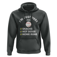 Funny Baseball Food Fans Hoodie Im Just Here for The Snacks Hot Dog