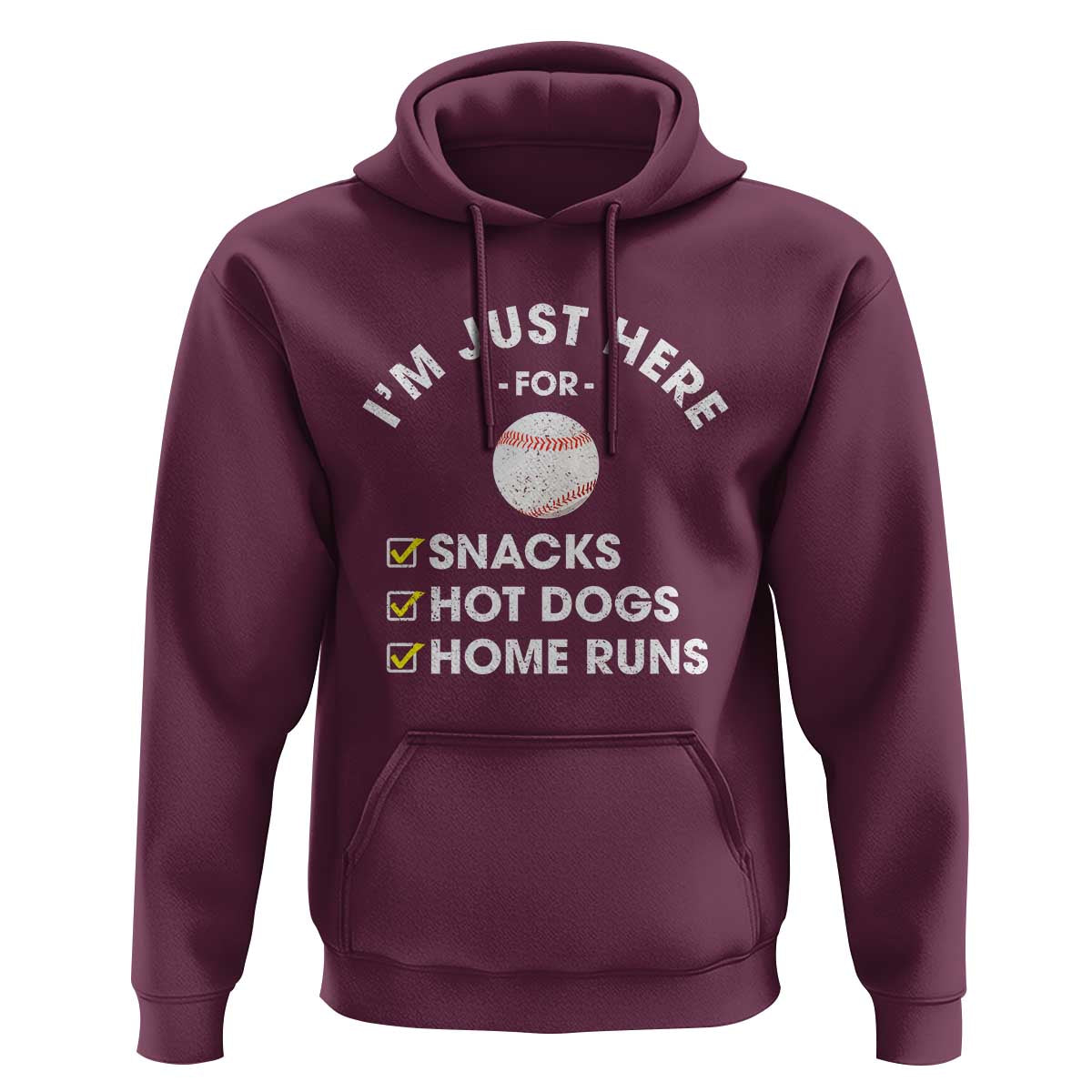 Funny Baseball Food Fans Hoodie Im Just Here for The Snacks Hot Dog
