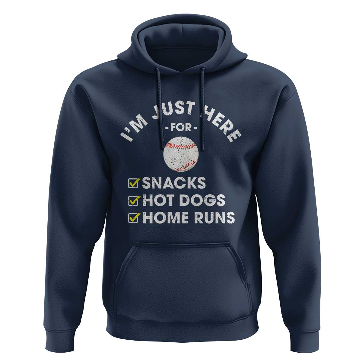 Funny Baseball Food Fans Hoodie Im Just Here for The Snacks Hot Dog
