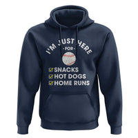 Funny Baseball Food Fans Hoodie Im Just Here for The Snacks Hot Dog