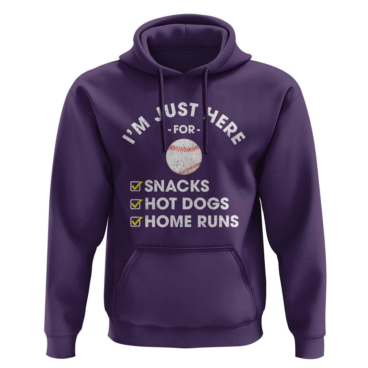 Funny Baseball Food Fans Hoodie Im Just Here for The Snacks Hot Dog