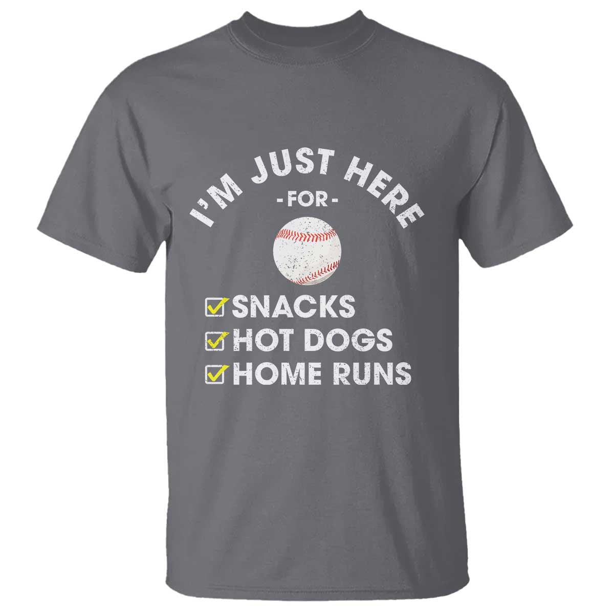 Funny Baseball Food Fans T Shirt Im Just Here for The Snacks Hot Dog