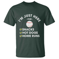 Funny Baseball Food Fans T Shirt Im Just Here for The Snacks Hot Dog
