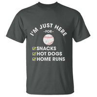 Funny Baseball Food Fans T Shirt Im Just Here for The Snacks Hot Dog