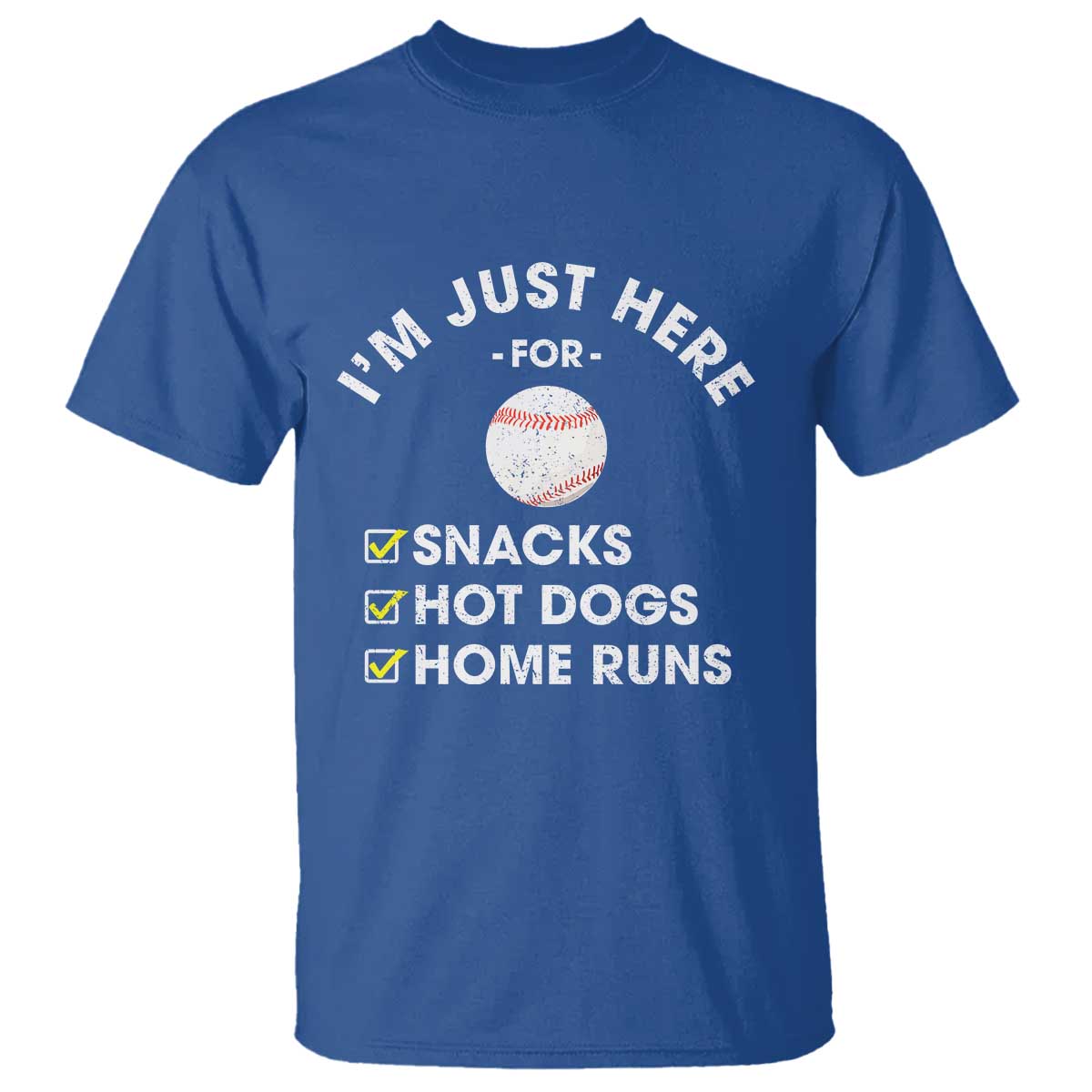 Funny Baseball Food Fans T Shirt Im Just Here for The Snacks Hot Dog