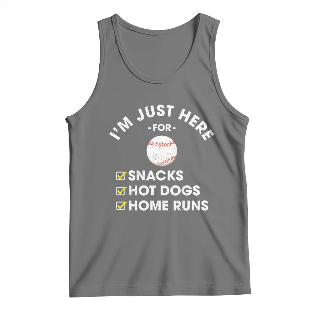 Funny Baseball Food Fans Tank Top Im Just Here for The Snacks Hot Dog
