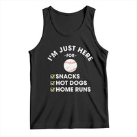 Funny Baseball Food Fans Tank Top Im Just Here for The Snacks Hot Dog
