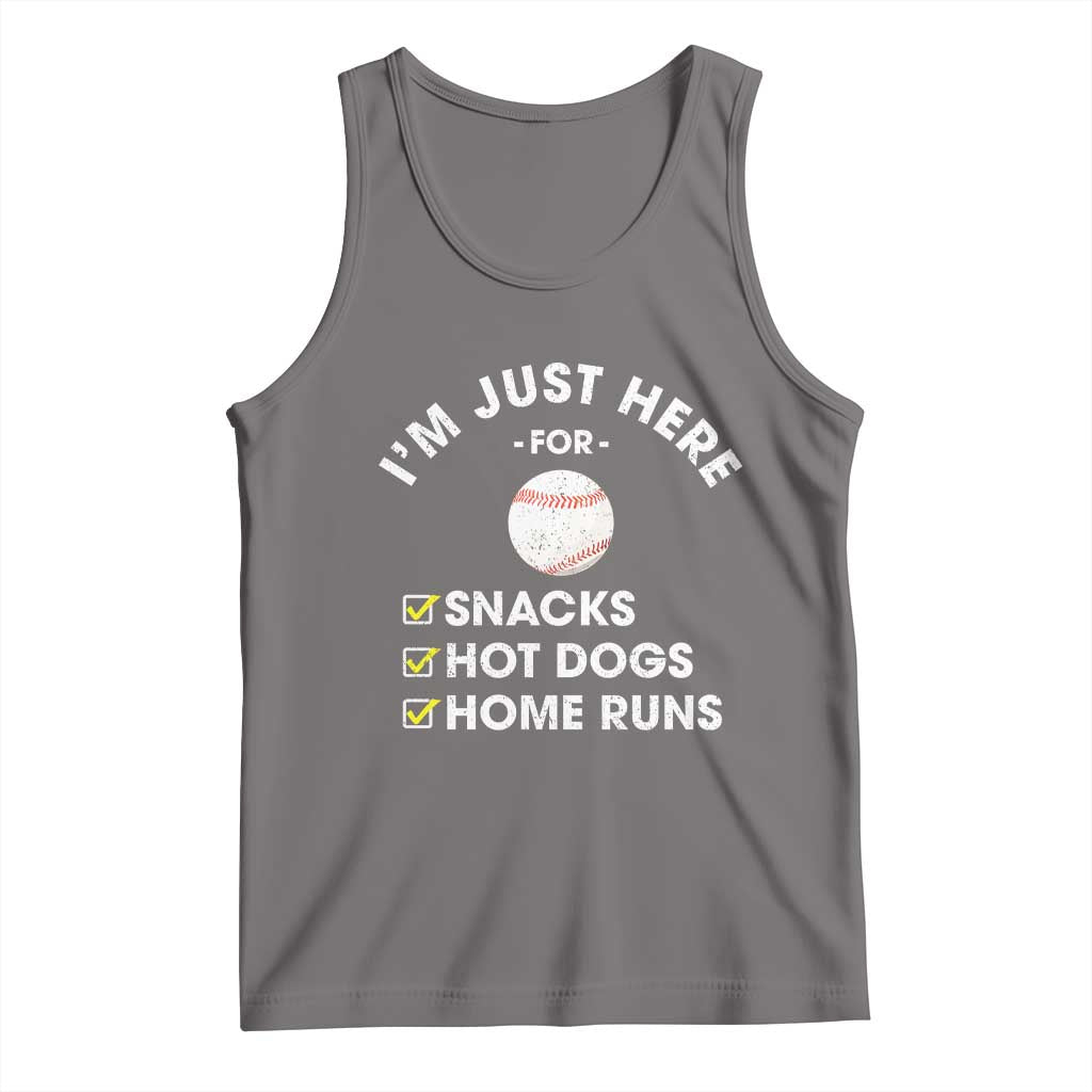 Funny Baseball Food Fans Tank Top Im Just Here for The Snacks Hot Dog